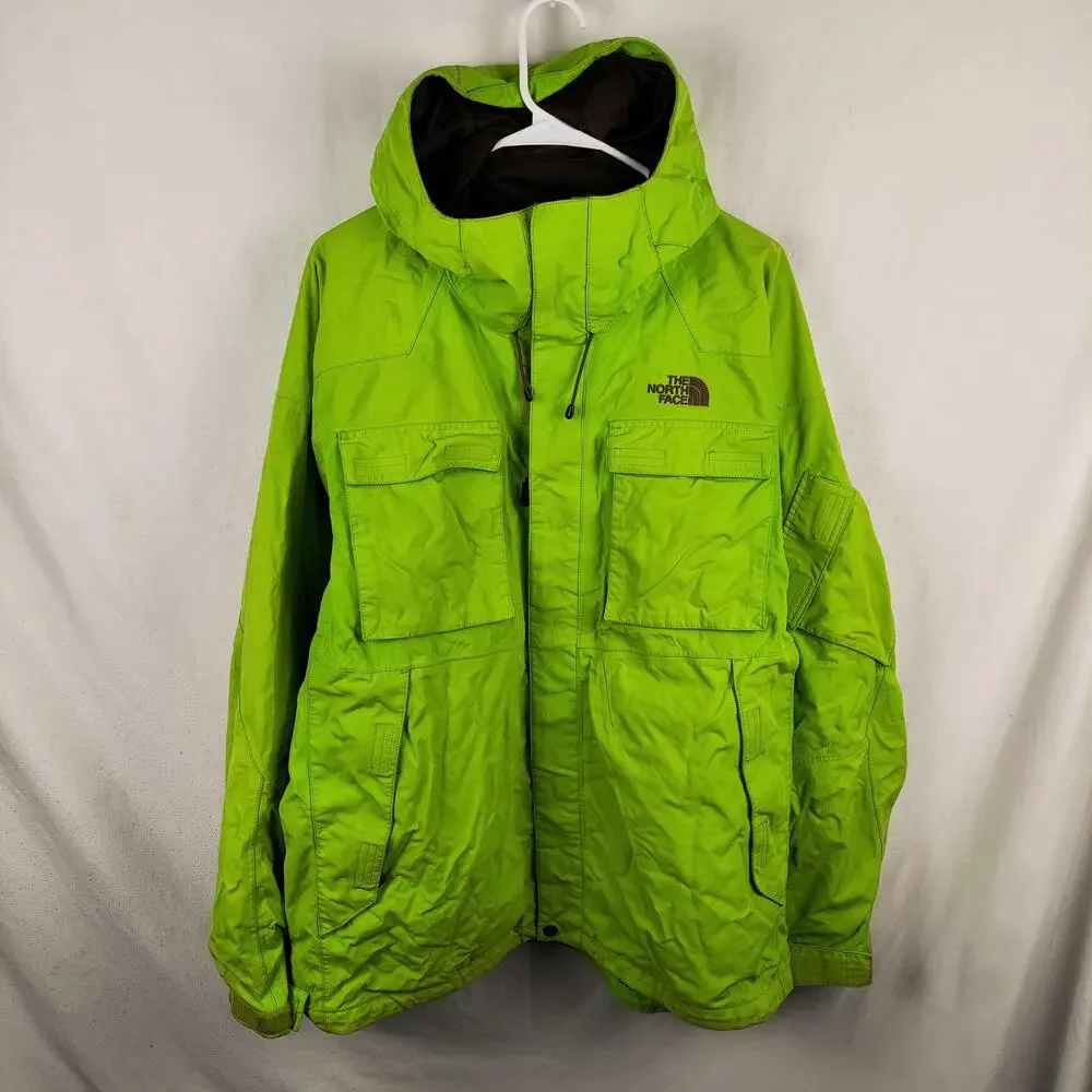 The North Face Jacket Mens Large Green Hooded Ski Full Zip Insulated Pockets